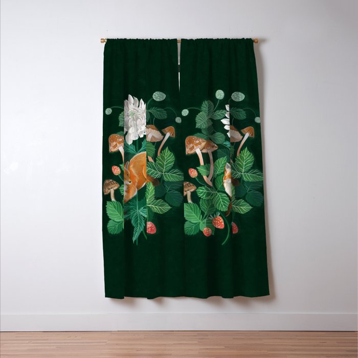 Strawberry Fox Window Curtain Gallery Image 3