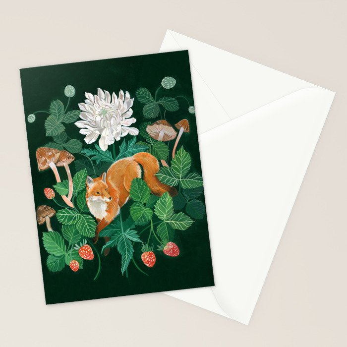 Strawberry Fox Stationery Card Gallery Image 2