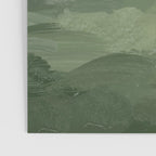New Beginnings - Sky Blue and Forest Green Rural Country Farm Land Nature Abstract Painting Art Poster Gallery Image 3