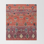 Traditional Oriental Moroccan Rug Design Throw Blanket Gallery Image 2