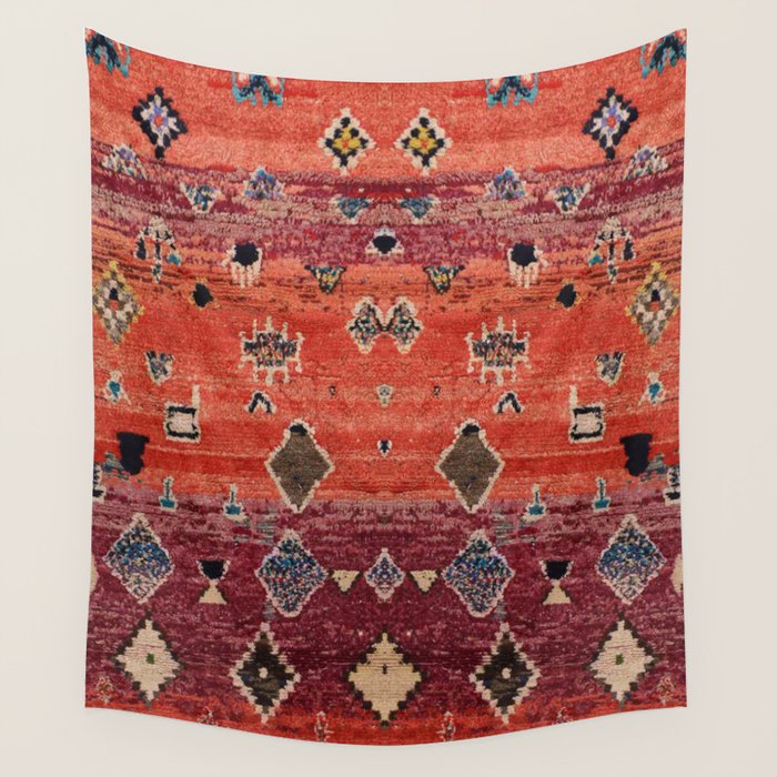Traditional Oriental Moroccan Rug Design Wall Tapestry Gallery Image 4