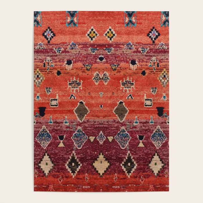 Traditional Oriental Moroccan Rug Design Poster Gallery Image 1