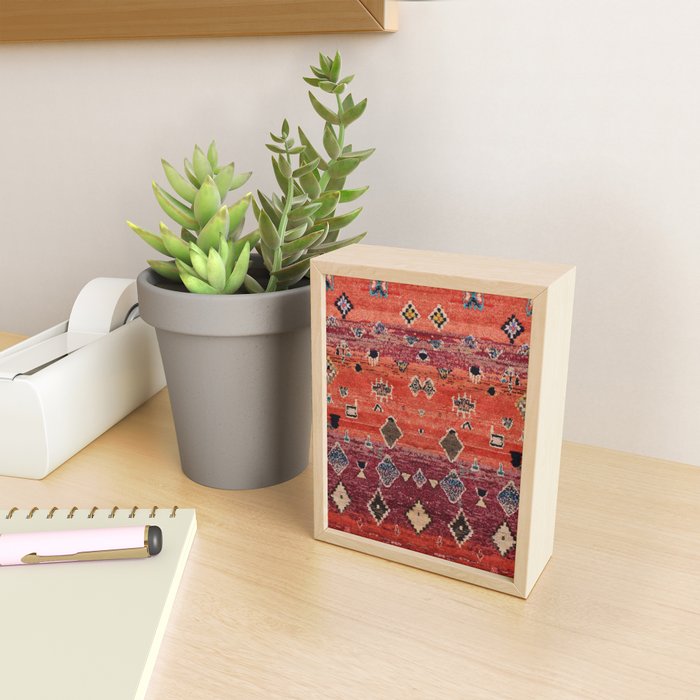 Traditional Oriental Moroccan Rug Design Mini Art Print Gallery Image 2