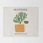 Bronze Vase & Leaves: Matisse Edition | Mid Century Series Throw Blanket Gallery Image 2
