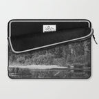 Cathedral Rocks and Reflections, Yosemite black and white photograph by Charles Leander Weed Laptop Sleeve Gallery Image 2