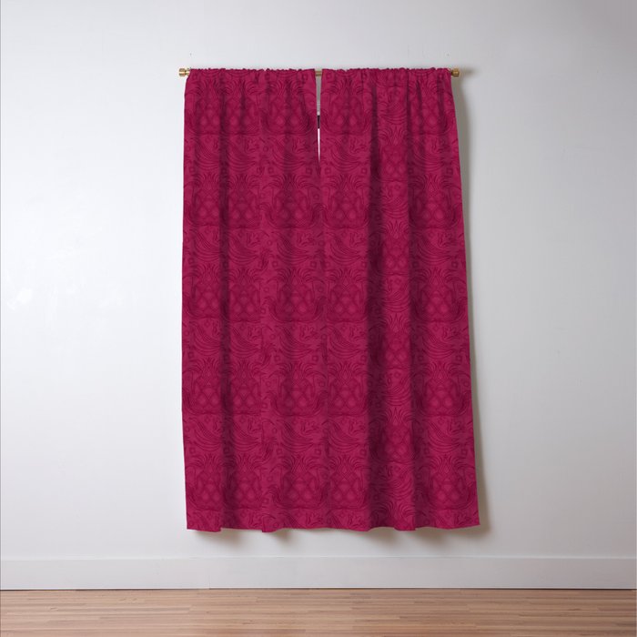 Pineapple Deco // Raspberry Swirl Window Curtain Gallery Image 3