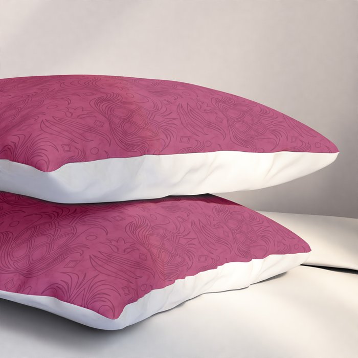 Pineapple Deco // Raspberry Swirl Pillow Sham Gallery Image 3