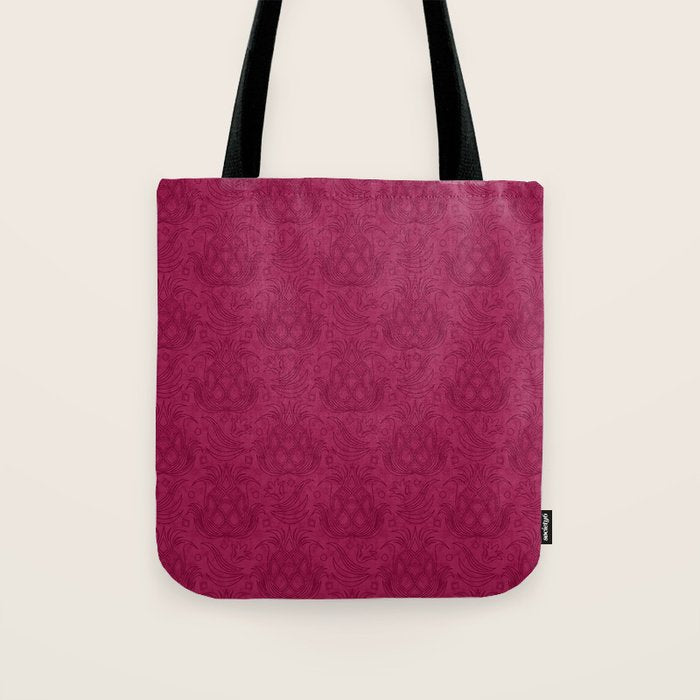 Pineapple Deco // Raspberry Swirl Tote Bag Gallery Image 1