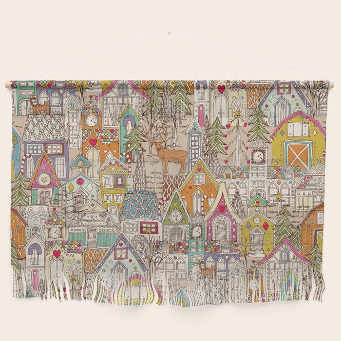 vintage gingerbread town Wall Hanging Gallery Image 1