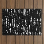 Abstract Spotted Pattern in Black and White Outdoor Rug Gallery Image 1