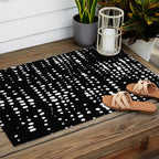 Abstract Spotted Pattern in Black and White Outdoor Rug Gallery Image 2