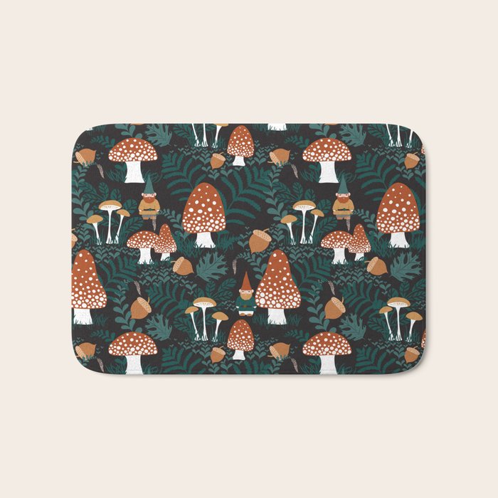 Mushroom Forest Gnomes Bath Mat Gallery Image 1