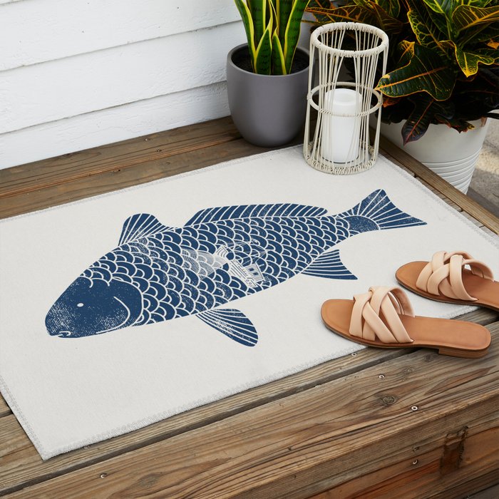 Fishing in a fish 2 Outdoor Rug Gallery Image 2