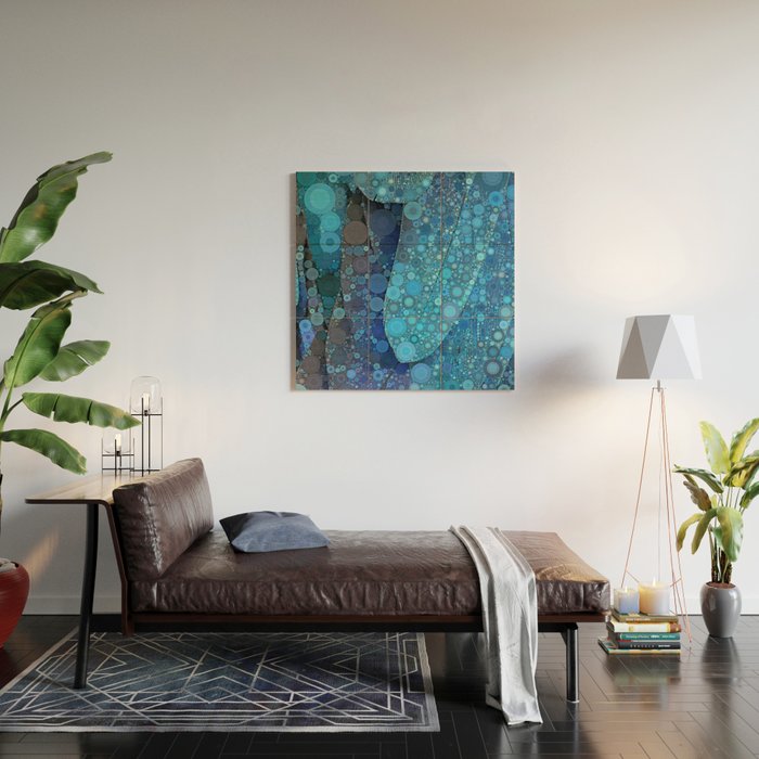 Blue Feathers Wood Wall Art Gallery Image 2