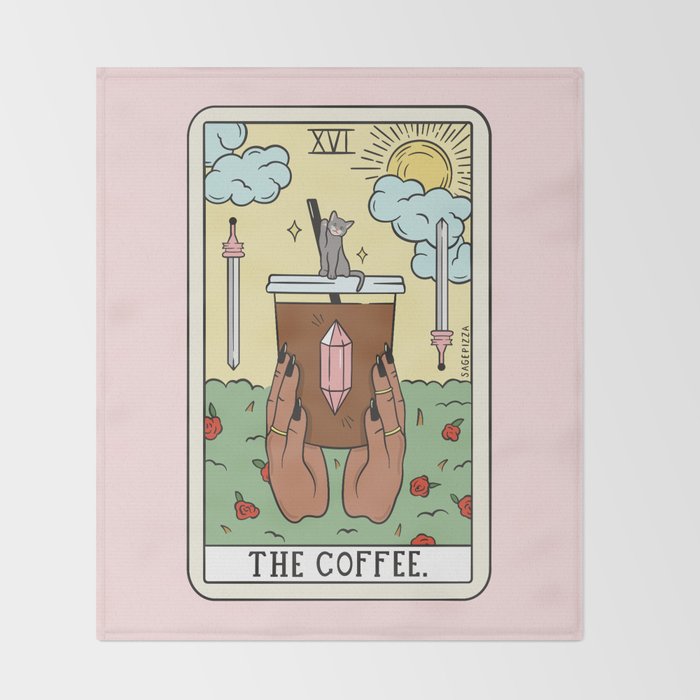 COFFEE READING UPDATED (DARK) Throw Blanket Gallery Image 2