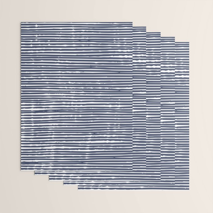 Abstract Stripes Pattern, Indigo, Navy Blue Wrapping Paper Gallery Image 3