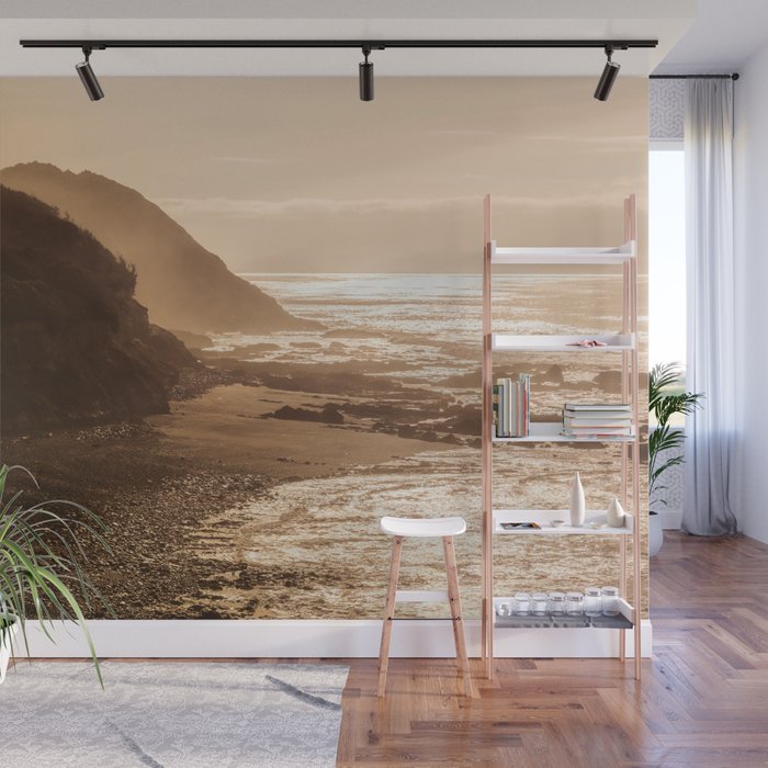 Pacific Coast Beach Sunset Wall Mural Gallery Image 1
