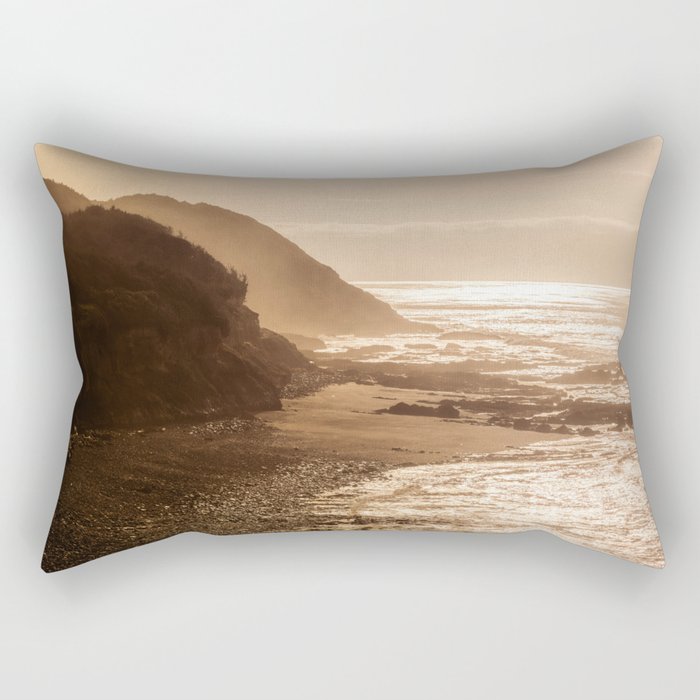Pacific Coast Beach Sunset Rectangular Pillow Gallery Image 2