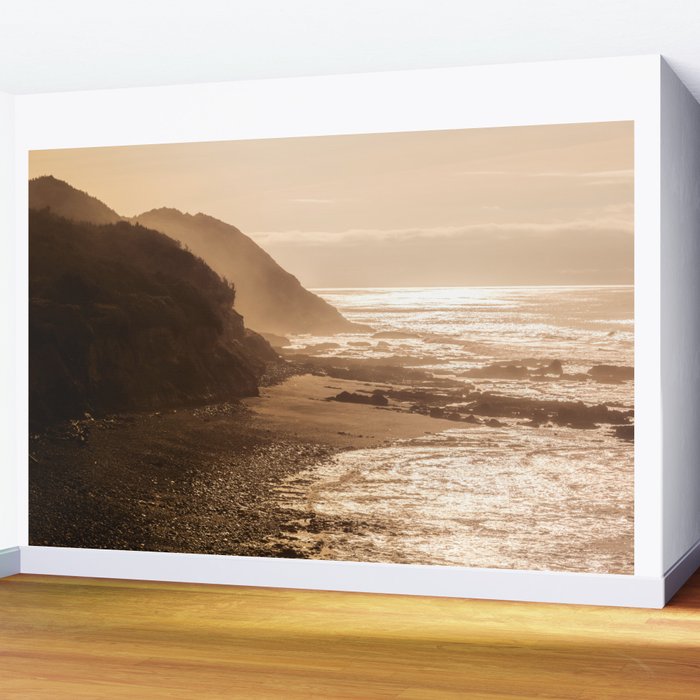 Pacific Coast Beach Sunset Wall Mural Gallery Image 2