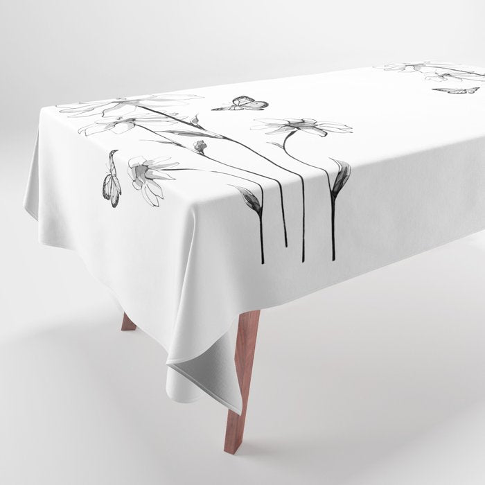 Flowers and butterflies 2 Tablecloth Gallery Image 1