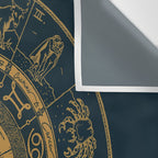 Vintage Zodiac & Astrology Chart | Royal Blue & Gold Wall Tapestry Gallery Image 3