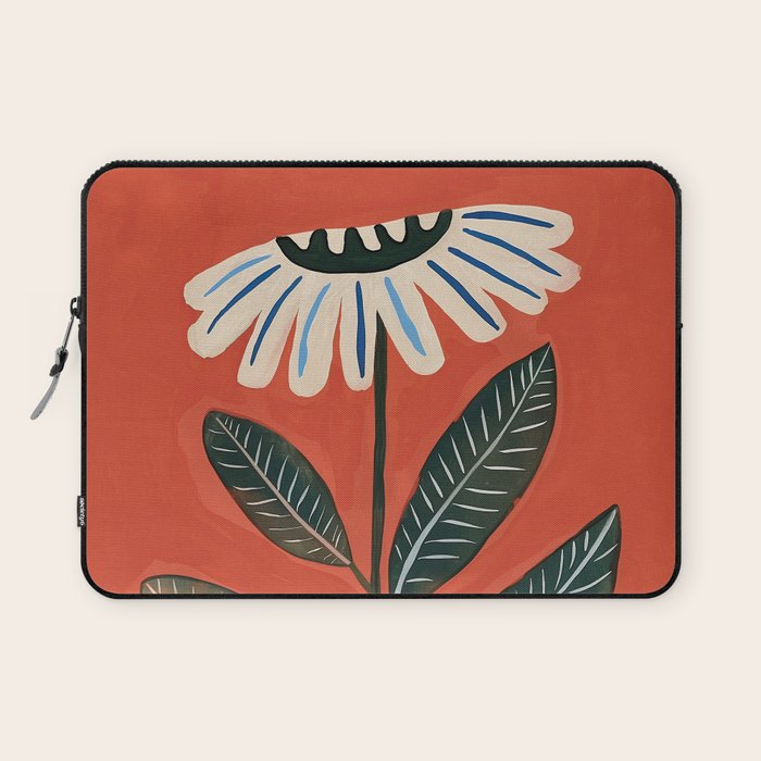 Folk Daisy Botanical Art Laptop Sleeve Gallery Image 1