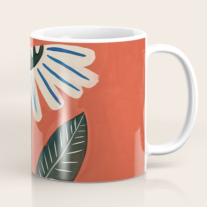 Folk Daisy Botanical Art Coffee Mug Gallery Image 1