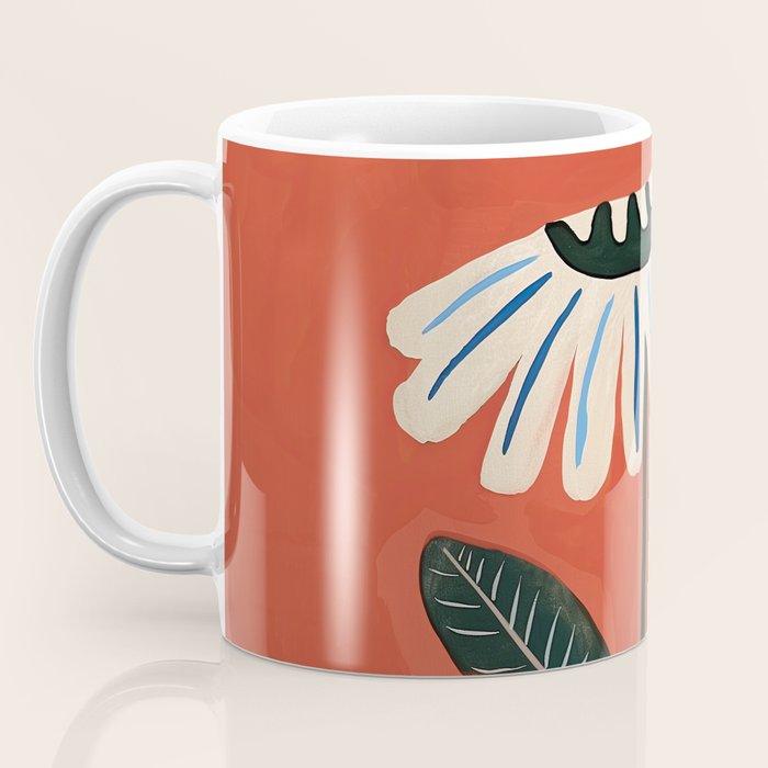 Folk Daisy Botanical Art Coffee Mug Gallery Image 3