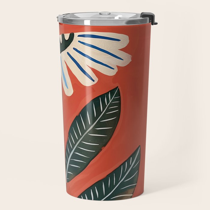 Folk Daisy Botanical Art Travel Mug Gallery Image 2