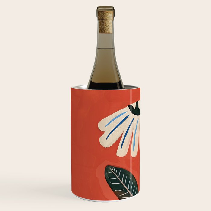 Folk Daisy Botanical Art Wine Chiller Gallery Image 2