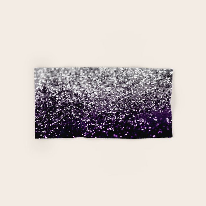 Dark Night Purple Black Silver Glitter #1 (Faux Glitter) #shiny #decor #art #society6 Bath Towel Gallery Image 1