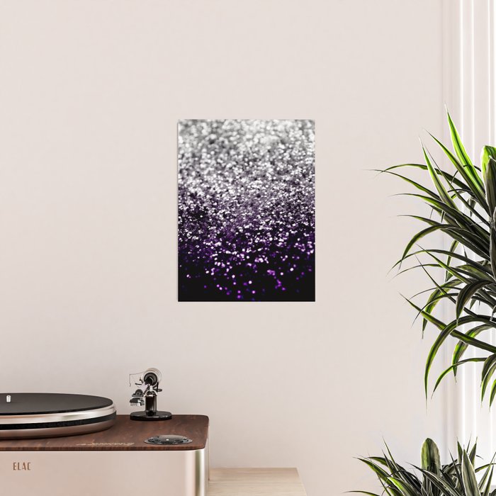 Dark Night Purple Black Silver Glitter #1 (Faux Glitter) #shiny #decor #art #society6 Poster Gallery Image 2