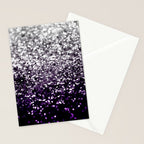 Dark Night Purple Black Silver Glitter #1 (Faux Glitter) #shiny #decor #art #society6 Stationery Card Gallery Image 2