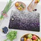 Dark Night Purple Black Silver Glitter #1 (Faux Glitter) #shiny #decor #art #society6 Cutting Board Gallery Image 2