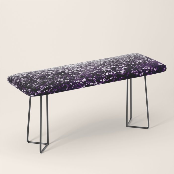 Dark Night Purple Black Silver Glitter #1 (Faux Glitter) #shiny #decor #art #society6 Bench Gallery Image 1