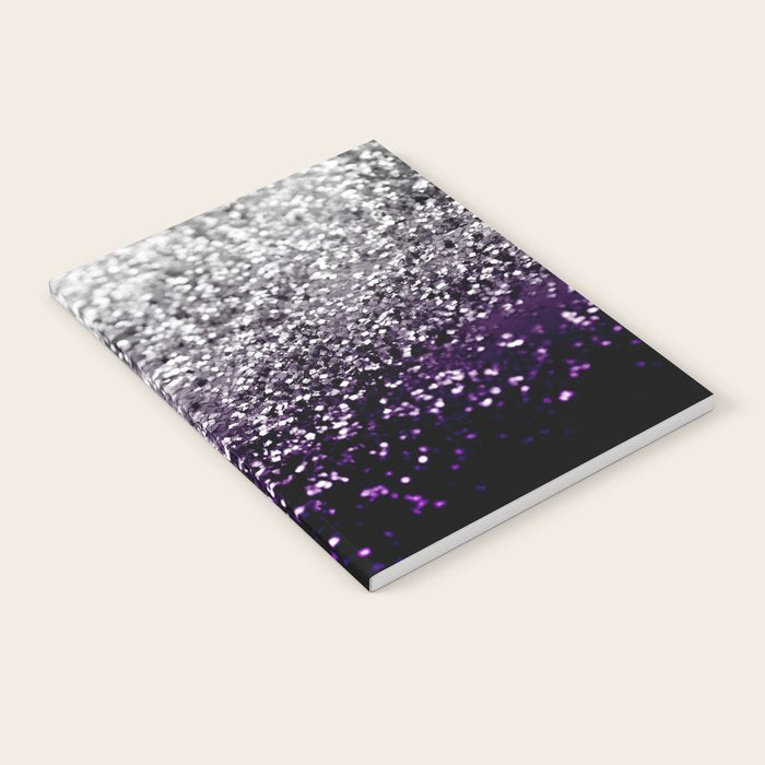 Dark Night Purple Black Silver Glitter #1 (Faux Glitter) #shiny #decor #art #society6 Notebook Gallery Image 2