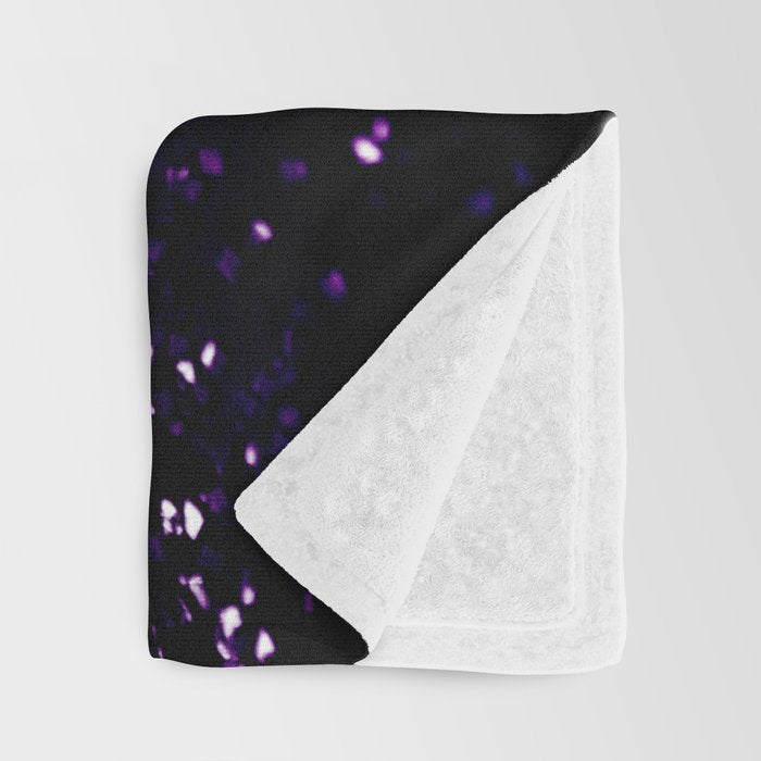 Dark Night Purple Black Silver Glitter #1 (Faux Glitter) #shiny #decor #art #society6 Throw Blanket Gallery Image 3