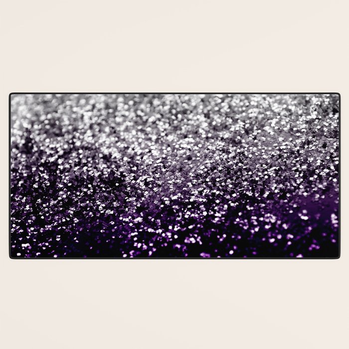 Dark Night Purple Black Silver Glitter #1 (Faux Glitter) #shiny #decor #art #society6 Desk Mat Gallery Image 3