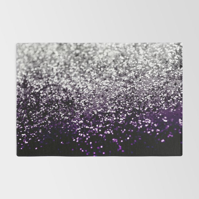 Dark Night Purple Black Silver Glitter #1 (Faux Glitter) #shiny #decor #art #society6 Rug Gallery Image 2