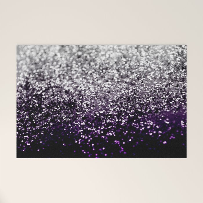 Dark Night Purple Black Silver Glitter #1 (Faux Glitter) #shiny #decor #art #society6 Welcome Mat Gallery Image 1