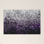 Dark Night Purple Black Silver Glitter #1 (Faux Glitter) #shiny #decor #art #society6 Welcome Mat Gallery Image 1