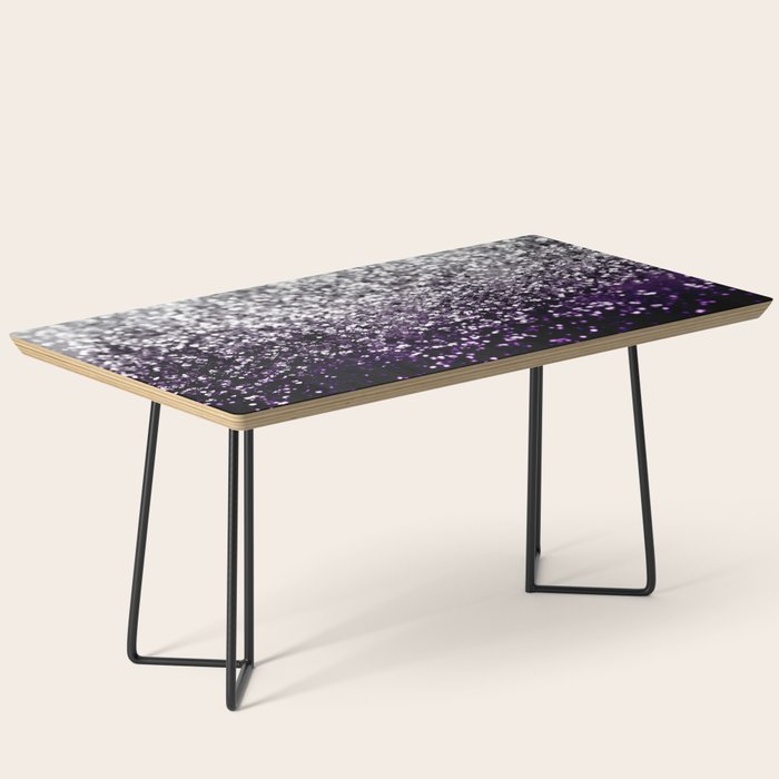 Dark Night Purple Black Silver Glitter #1 (Faux Glitter) #shiny #decor #art #society6 Coffee Table Gallery Image 1