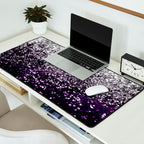 Dark Night Purple Black Silver Glitter #1 (Faux Glitter) #shiny #decor #art #society6 Desk Mat Gallery Image 2