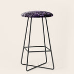 Dark Night Purple Black Silver Glitter #1 (Faux Glitter) #shiny #decor #art #society6 Stool Gallery Image 1