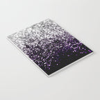Dark Night Purple Black Silver Glitter #1 (Faux Glitter) #shiny #decor #art #society6 Notebook Gallery Image 3