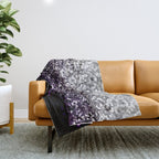 Dark Night Purple Black Silver Glitter #1 (Faux Glitter) #shiny #decor #art #society6 Throw Blanket Gallery Image 1