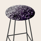 Dark Night Purple Black Silver Glitter #1 (Faux Glitter) #shiny #decor #art #society6 Stool Gallery Image 2