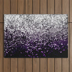 Dark Night Purple Black Silver Glitter #1 (Faux Glitter) #shiny #decor #art #society6 Outdoor Rug Gallery Image 1