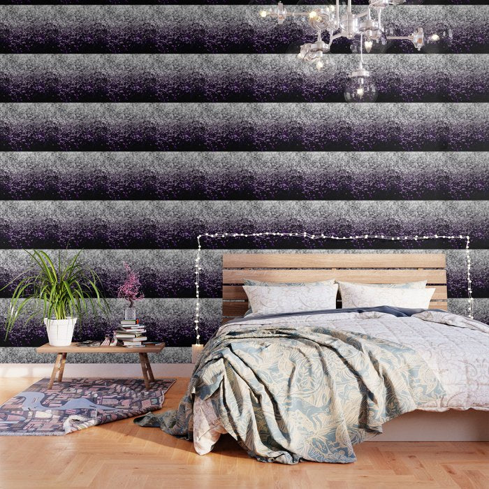 Dark Night Purple Black Silver Glitter #1 (Faux Glitter) #shiny #decor #art #society6 Wallpaper Gallery Image 3
