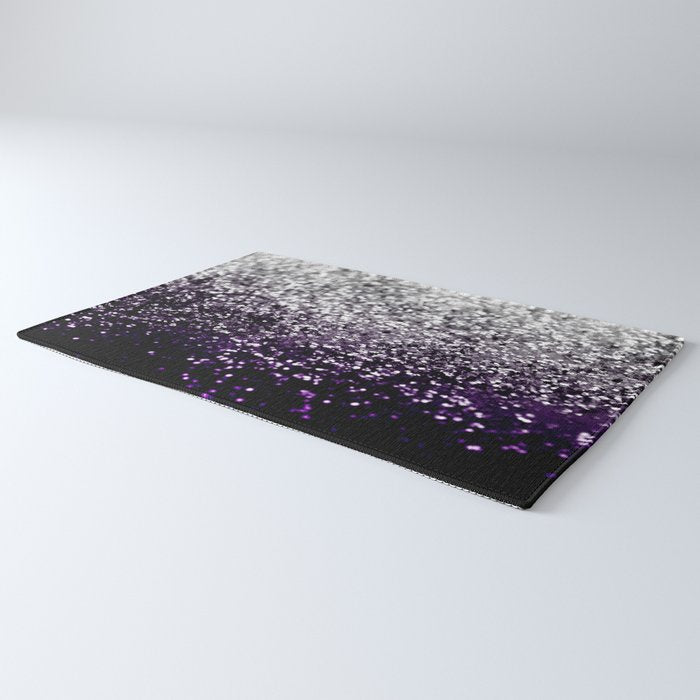 Dark Night Purple Black Silver Glitter #1 (Faux Glitter) #shiny #decor #art #society6 Rug Gallery Image 3